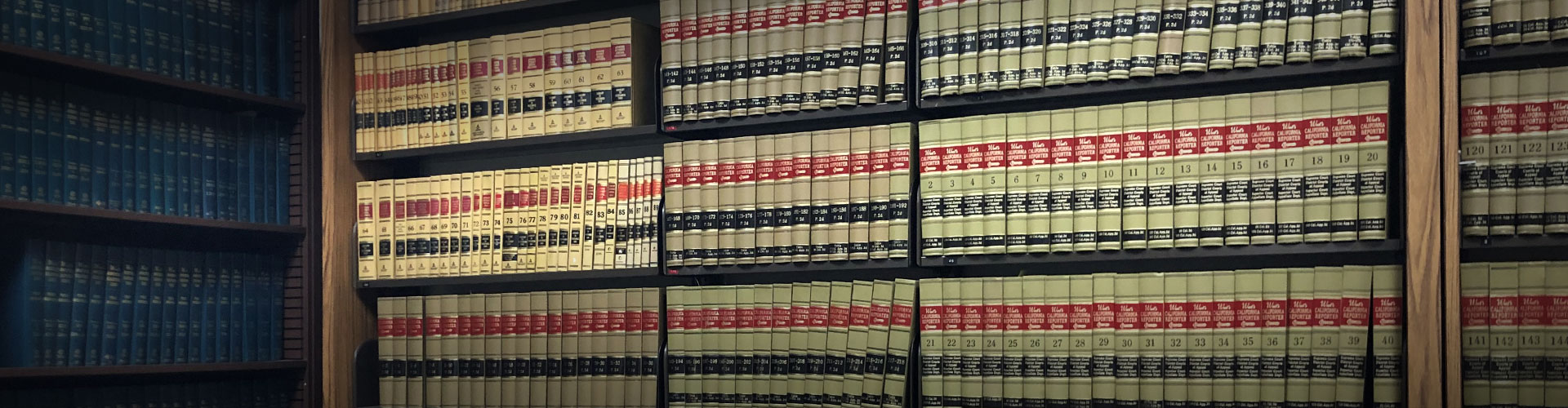 law books in bookshelves