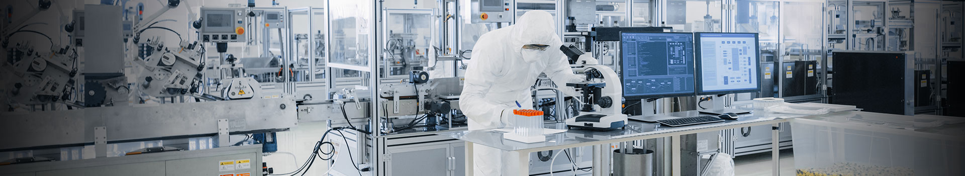 worker in clean room lab